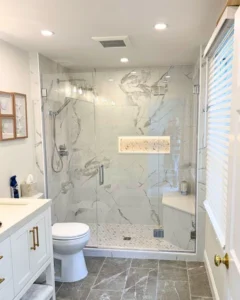 Custom glass shower enclosure, East Sandwich MA bathroom upgrade